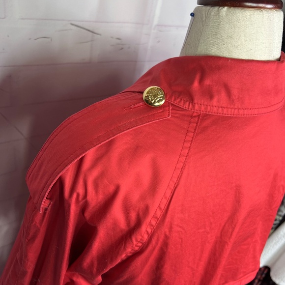 🍎|•LONDON FOG•| Candy Apple Red Vintage Trench Coat Size 8 - Picture 9 of 14